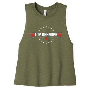 Grandpa Gift From Grandkids Son Daughter Women's Racerback Cropped Tank