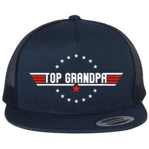 Grandpa Gift From Grandkids Son Daughter Flat Bill Trucker Hat