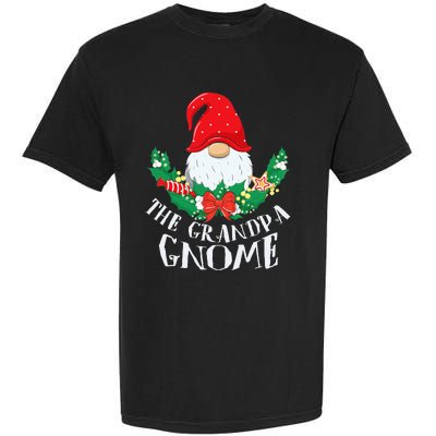 Grandpa Gnome Funny Matching Family Christmas Party Pajama Garment-Dyed Heavyweight T-Shirt