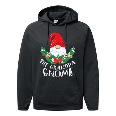 Grandpa Gnome Funny Matching Family Christmas Party Pajama Performance Fleece Hoodie