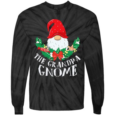 Grandpa Gnome Funny Matching Family Christmas Party Pajama Tie-Dye Long Sleeve Shirt