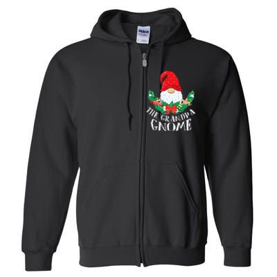 Grandpa Gnome Funny Matching Family Christmas Party Pajama Full Zip Hoodie