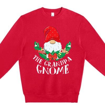 Grandpa Gnome Funny Matching Family Christmas Party Pajama Premium Crewneck Sweatshirt