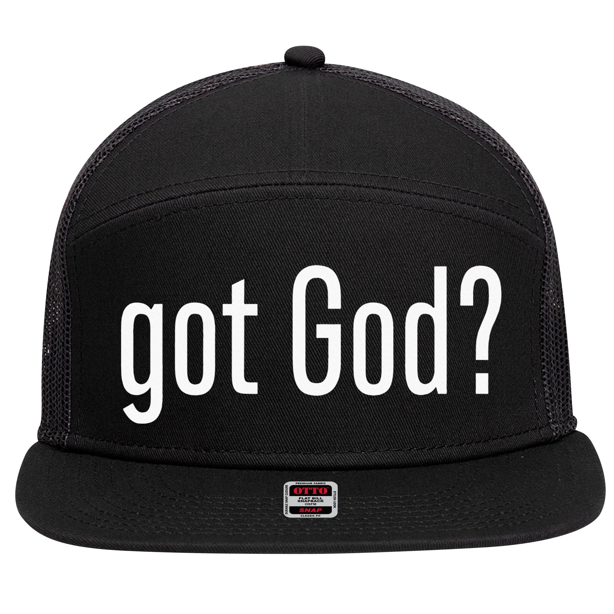 Got God Funny Christian Jesus Religion 7 Panel Mesh Trucker Snapback Hat