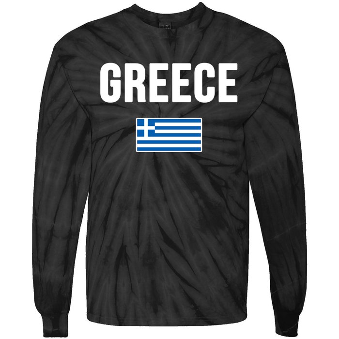 Greece Greek Flag Souvenir Tie-Dye Long Sleeve Shirt