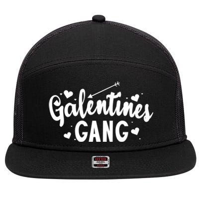 Galentines Gang Funny Valentines Day Quote Outfit Cool Gift 7 Panel Mesh Trucker Snapback Hat