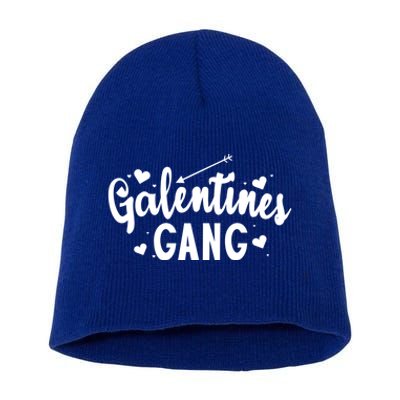 Galentines Gang Funny Valentines Day Quote Outfit Cool Gift Short Acrylic Beanie