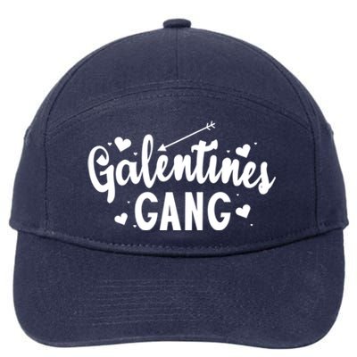 Galentines Gang Funny Valentines Day Quote Outfit Cool Gift 7-Panel Snapback Hat