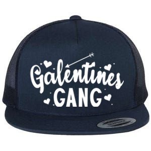 Galentines Gang Funny Valentines Day Quote Outfit Cool Gift Flat Bill Trucker Hat