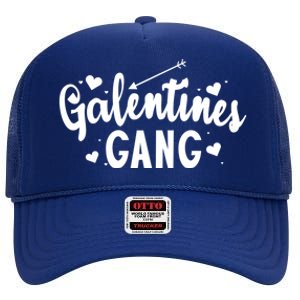 Galentines Gang Funny Valentines Day Quote Outfit Cool Gift High Crown Mesh Back Trucker Hat