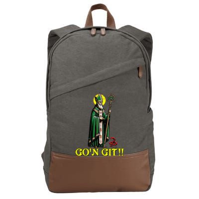 Gon Git Funny St Patricks Day Shamrock Cotton Canvas Backpack