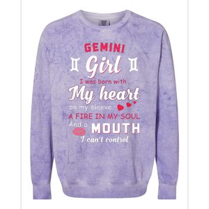 Gemini Girl Funny Quote With Zodiac Sign Birthday Gift Colorblast Crewneck Sweatshirt