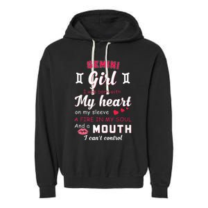 Gemini Girl Funny Quote With Zodiac Sign Birthday Gift Garment-Dyed Fleece Hoodie