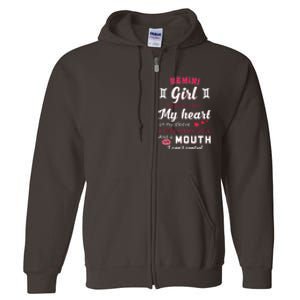 Gemini Girl Funny Quote With Zodiac Sign Birthday Gift Full Zip Hoodie