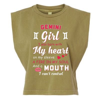 Gemini Girl Funny Quote With Zodiac Sign Birthday Gift Garment-Dyed Women's Muscle Tee