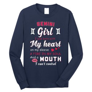 Gemini Girl Funny Quote With Zodiac Sign Birthday Gift Long Sleeve Shirt