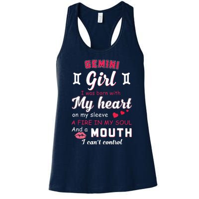 Gemini Girl Funny Quote With Zodiac Sign Birthday Gift Women's Racerback Tank