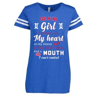 Gemini Girl Funny Quote With Zodiac Sign Birthday Gift Enza Ladies Jersey Football T-Shirt