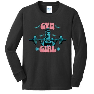 Gym Girl Fitness Workout Gym Wear For Women Kids Long Sleeve Shirt