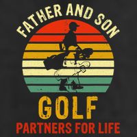 Golf Golfing Father Son Matching Dad 7 Panel Mesh Trucker Snapback Hat