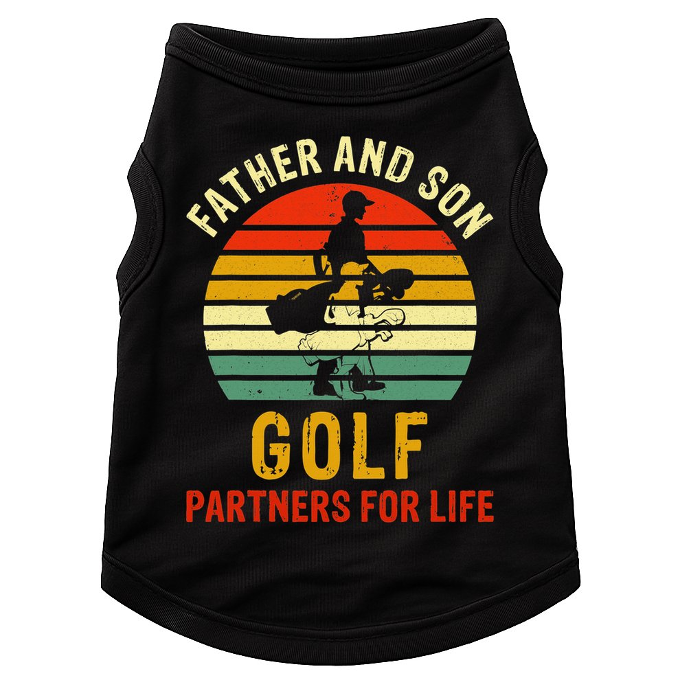 Golf Golfing Father Son Matching Dad Doggie Tank
