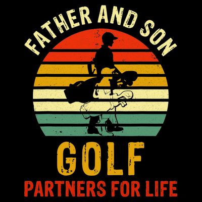 Golf Golfing Father Son Matching Dad T-Shirt