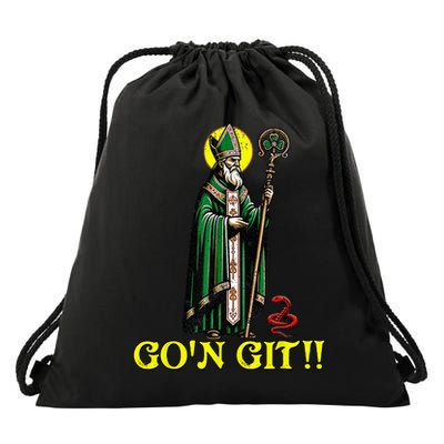 GOn Git Funny St Patricks Day Shamrock St Patty Party Irish Drawstring Bag