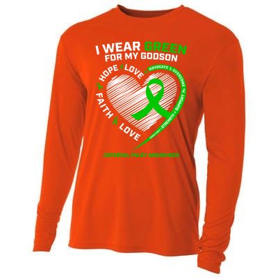 Godmother Godfather Funny Gift I Wear Green Godson Cerebral Palsy Funny Gift Cooling Performance Long Sleeve Crew