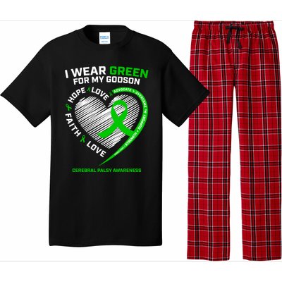 Godmother Godfather Funny Gift I Wear Green Godson Cerebral Palsy Funny Gift Pajama Set