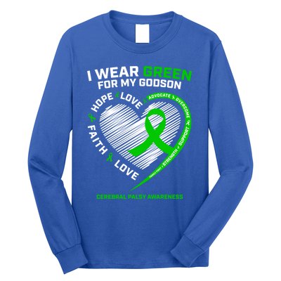 Godmother Godfather Funny Gift I Wear Green Godson Cerebral Palsy Funny Gift Long Sleeve Shirt