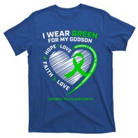 Godmother Godfather Funny Gift I Wear Green Godson Cerebral Palsy Funny Gift T-Shirt