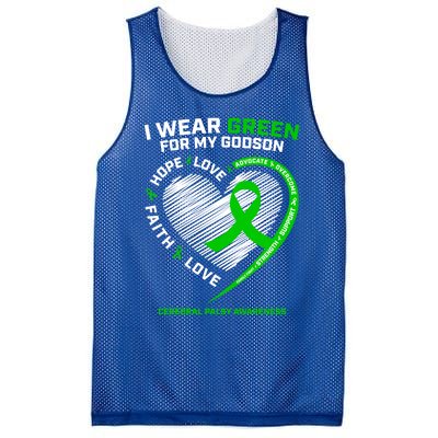 Godmother Godfather Funny Gift I Wear Green Godson Cerebral Palsy Funny Gift Mesh Reversible Basketball Jersey Tank