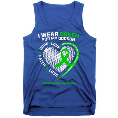 Godmother Godfather Funny Gift I Wear Green Godson Cerebral Palsy Funny Gift Tank Top