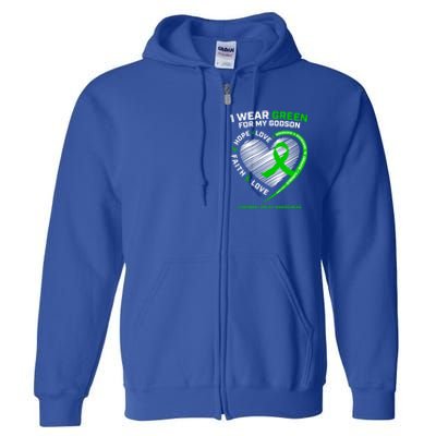 Godmother Godfather Funny Gift I Wear Green Godson Cerebral Palsy Funny Gift Full Zip Hoodie