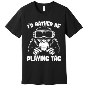 Gorilla Gaming Funny Vr Gamer Meme Premium T-Shirt