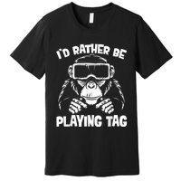 Gorilla Gaming Funny Vr Gamer Meme Premium T-Shirt