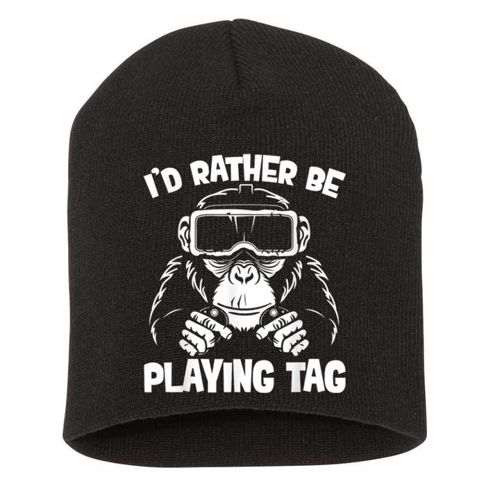 Gorilla Gaming Funny Vr Gamer Meme Short Acrylic Beanie