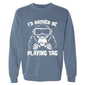 Gorilla Gaming Funny Vr Gamer Meme Garment-Dyed Sweatshirt