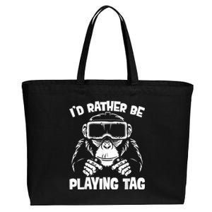 Gorilla Gaming Funny Vr Gamer Meme Cotton Canvas Jumbo Tote