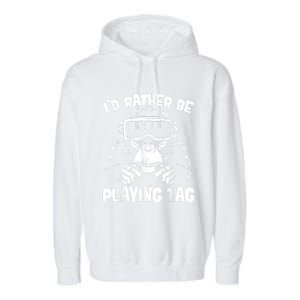 Gorilla Gaming Funny Vr Gamer Meme Garment-Dyed Fleece Hoodie