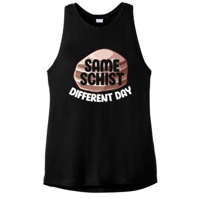 Geologist Geology Funny Same Schist Different Day Cute Gift Ladies PosiCharge Tri-Blend Wicking Tank