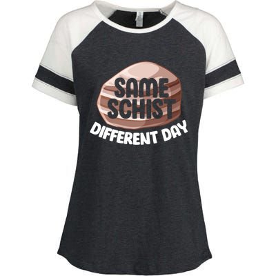 Geologist Geology Funny Same Schist Different Day Cute Gift Enza Ladies Jersey Colorblock Tee