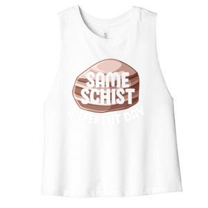 Geologist Geology Funny Same Schist Different Day Cute Gift Women's Racerback Cropped Tank