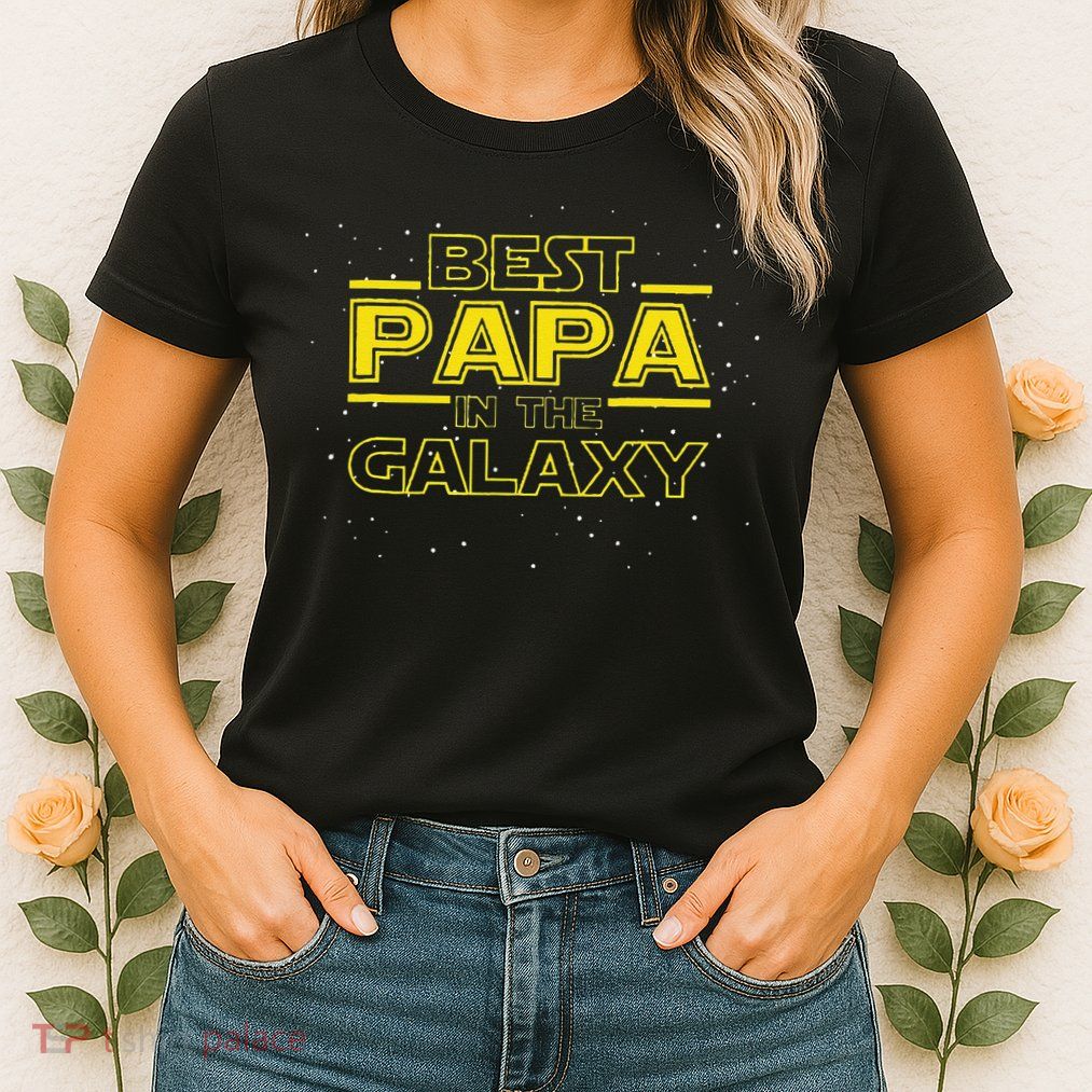 Grandpa Gift For Papa Best Papa In The Galaxy Womens T-Shirt