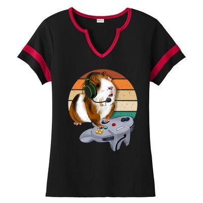 Guinea Gift For Pig Video Game Wildlife Animal Guinea Pig Gamers Ladies Halftime Notch Neck Tee