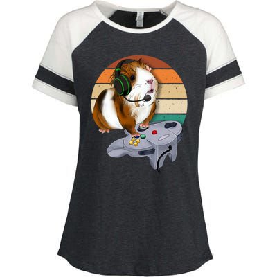 Guinea Gift For Pig Video Game Wildlife Animal Guinea Pig Gamers Enza Ladies Jersey Colorblock Tee