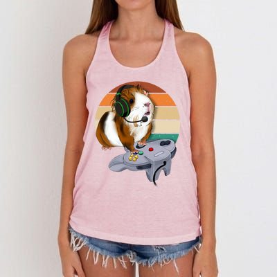 Guinea Gift For Pig Video Game Wildlife Animal Guinea Pig Gamers Women's Knotted Racerback Tank