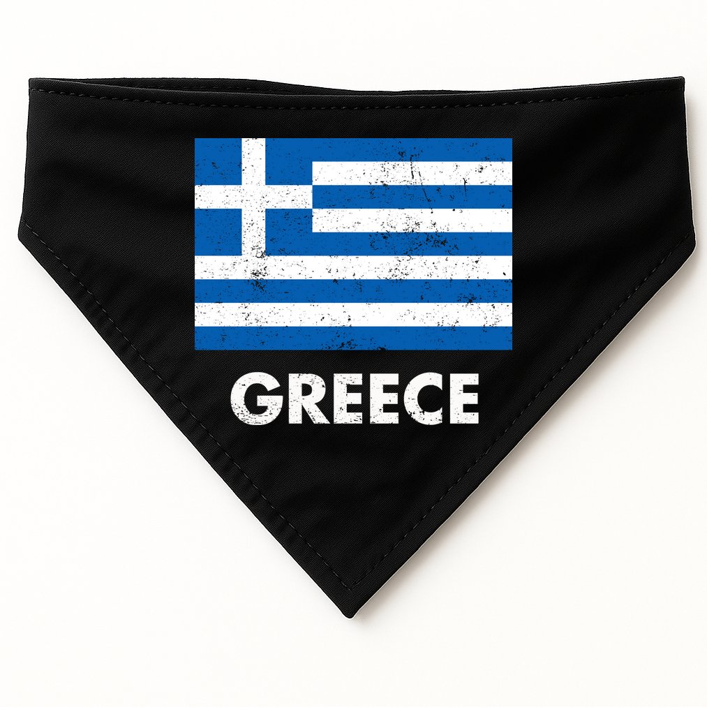 Greek Greece Flag Cool Gift USA-Made Doggie Bandana