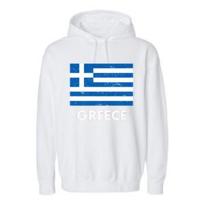 Greek Greece Flag Cool Gift Garment-Dyed Fleece Hoodie