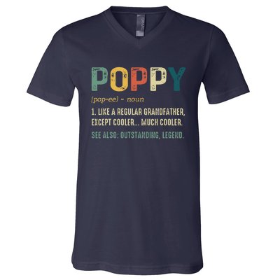 Grandpa Gifts For Poppy Fathers Day Birthday V-Neck T-Shirt